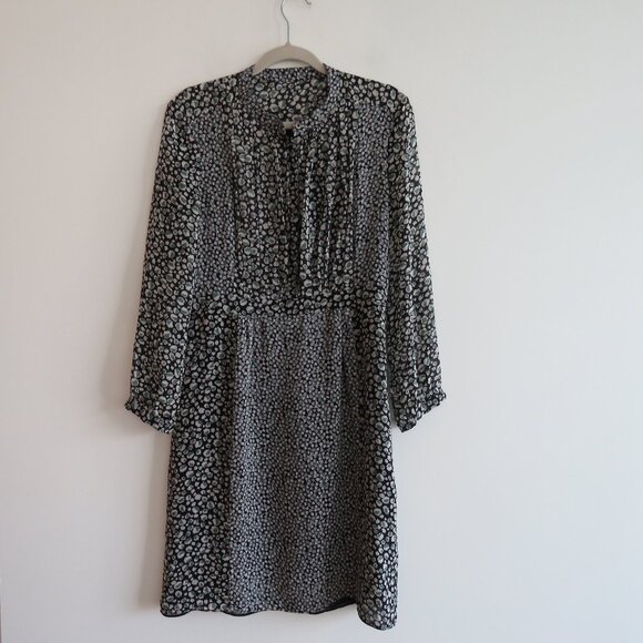 BURBERRY BRIT 100% Silk Ditsy Floral Crepe Pintuck Dress Academia Preppy Luxury - Picture 2 of 16